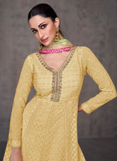 Have Eyes for Embroidered Gown in Yellow